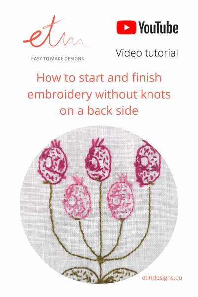 How to start and finish embroidery without knots