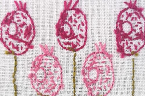 How to start and finish embroidery no knots pfoto of the backside of embroidery