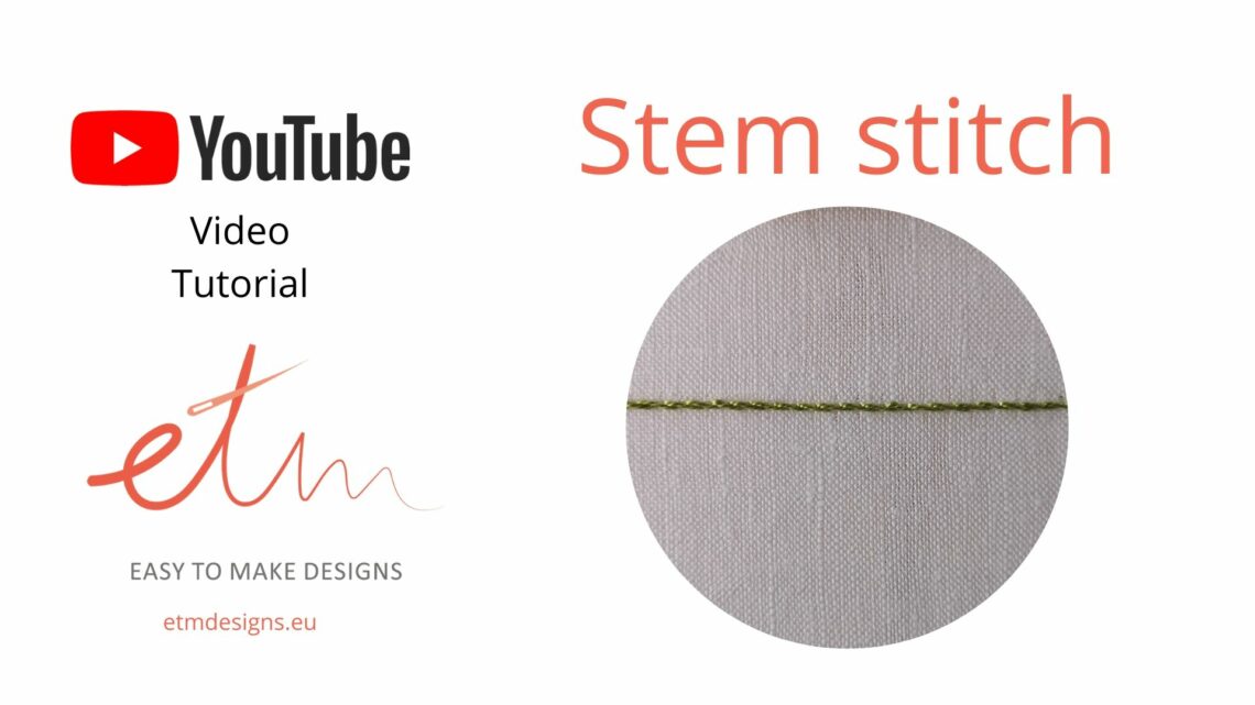 Stem stitch embroidery video tutorial cover photo