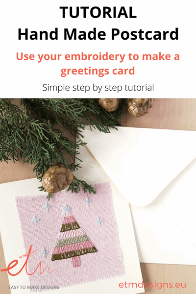 Hand embroidered Christmas card tutorial