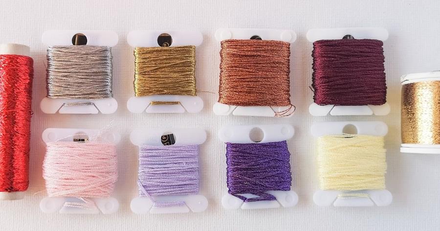 Metallic hand embroidery threads