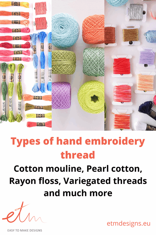 Types of hand embroidery thread, Pinterest graphics