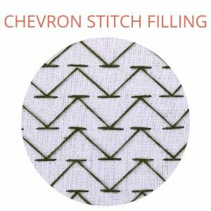 Chevron stitch filling embroidery