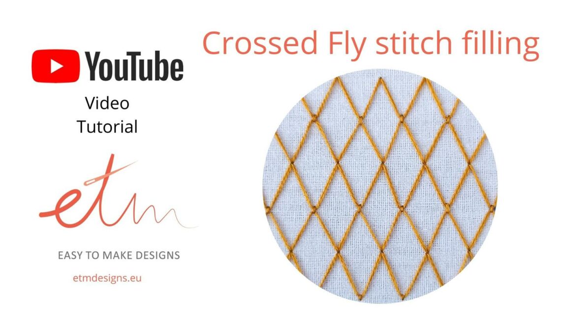 Crossed Fly stitch video tutorial cover