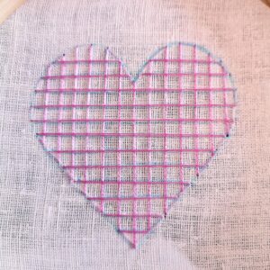 Embroidering the heart step 2