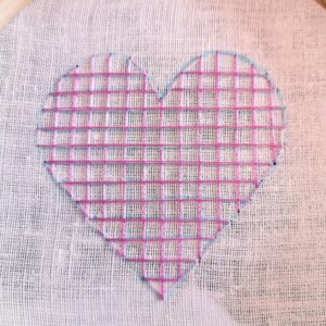 Embroidering the heart step 2