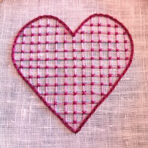 Heart, Outlined with chain stitch