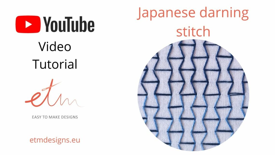 Japanese darning stitch video tutorial cover