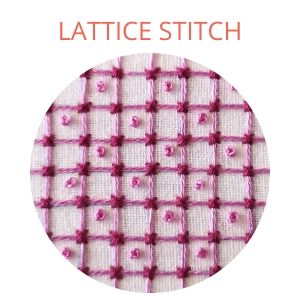 Lattice stitch hand embroidery