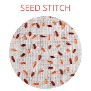 Seed stitch brown and orange