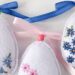 Easter Egg felt decorations with Daisies embroidery