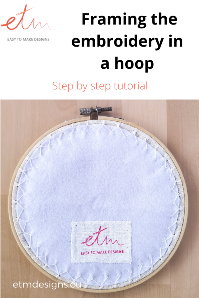 Framing the embroidery in a hoop