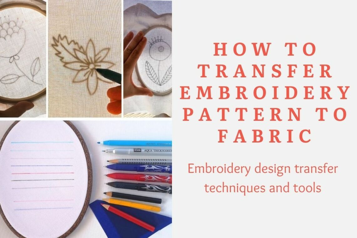 Embroidery design transfer techniques and tools