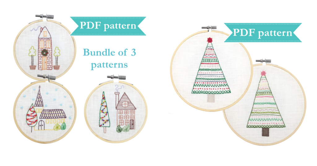 Embroidery patterns of Christmas ornaments