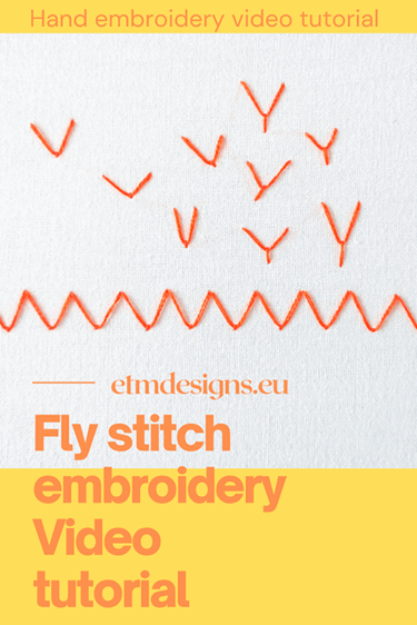 Fly stitch embroidery video tutorial PIN