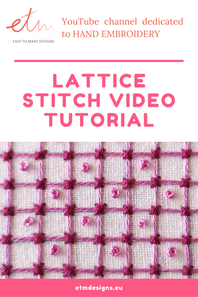 Lattice stitch video tutorial