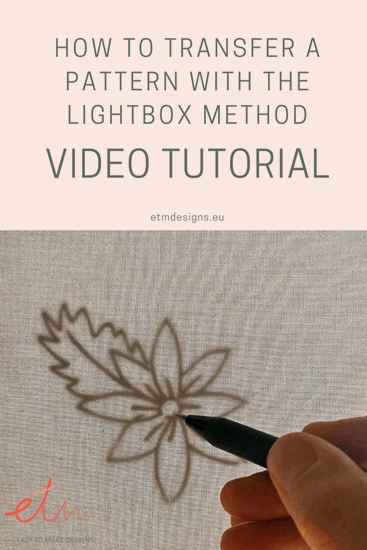 Pattern transferring lightbox method