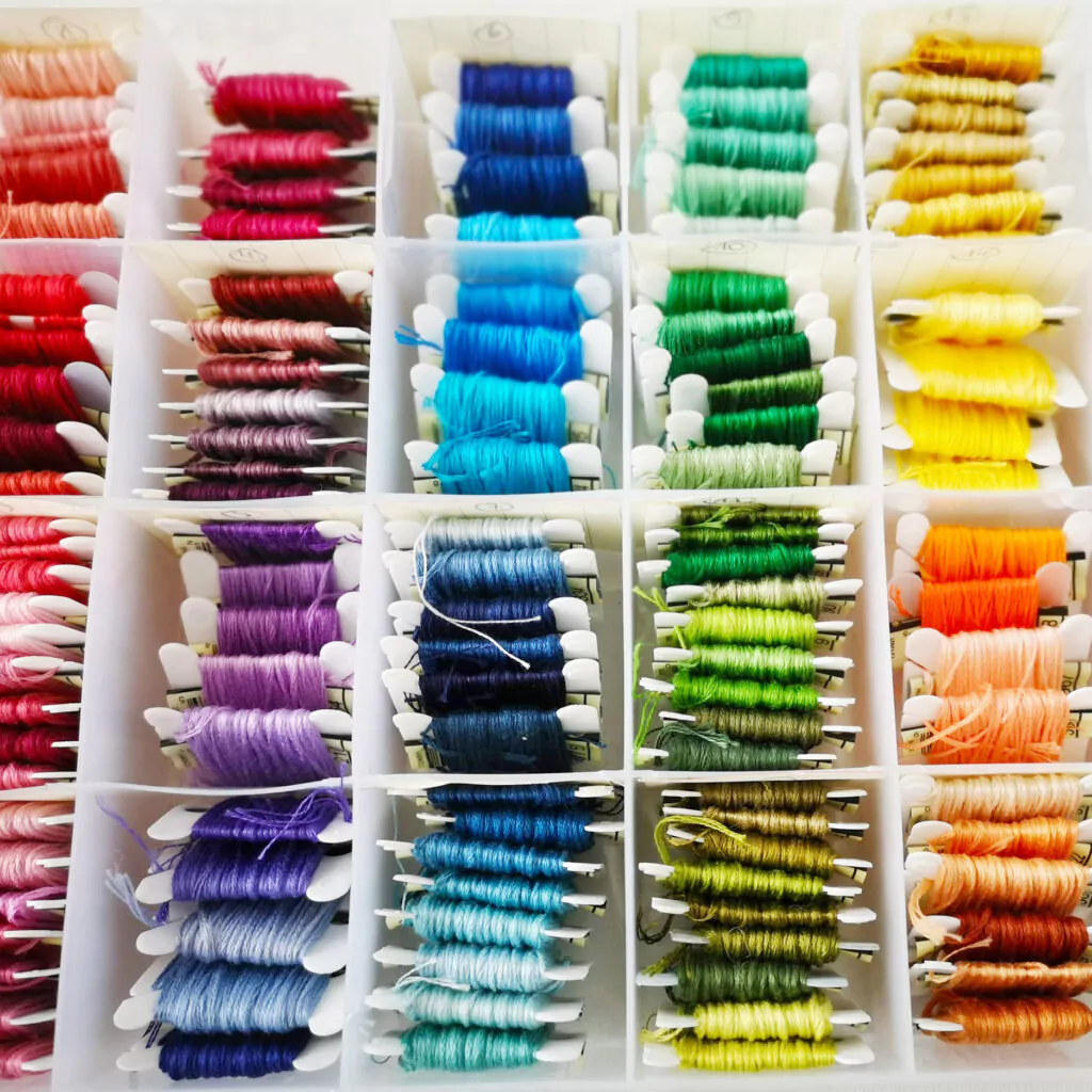 Embroidery Floss Set with Organizer Box 96 Rainbow Colors Bracelets Floss  String Embroidery Thread Craft Floss Cross Stitch Threads with Embroidery