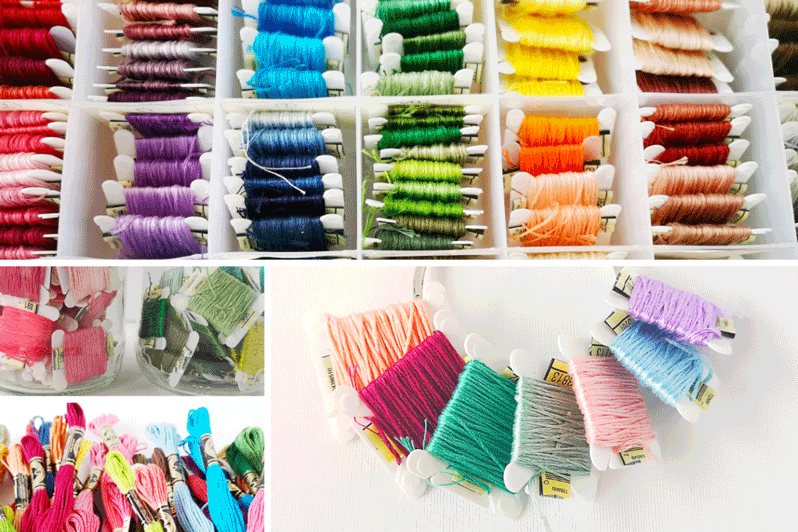 Organize embroidery floss