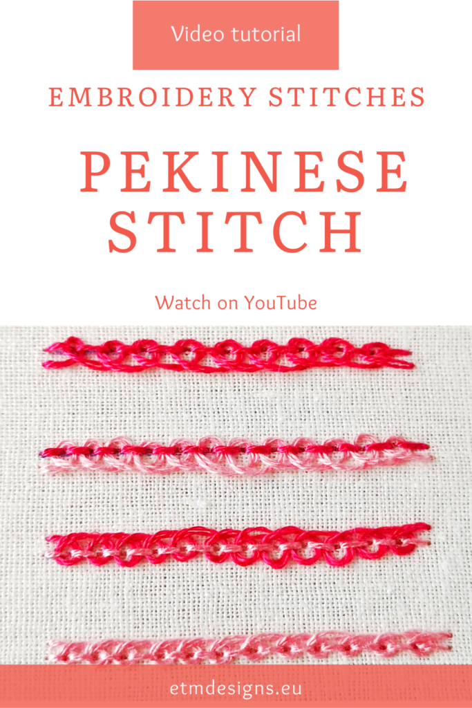 Pekinese stitch video tutorial PIN