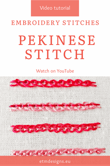 Pekinese stitch video tutorial PIN