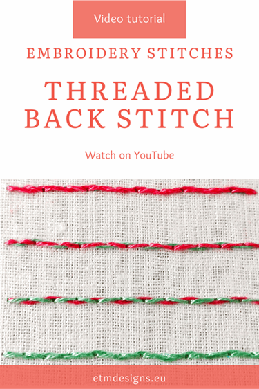 Threaded backstitch video tutorial PIN