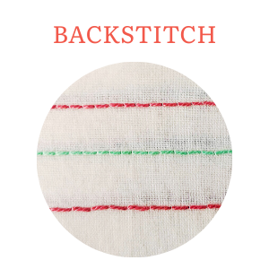 Backstitch hand embroidery