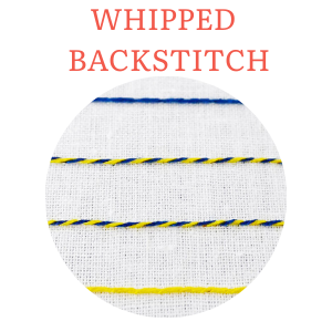 Whipped backstitch hand embroidery