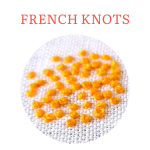 French knots hand embroidery