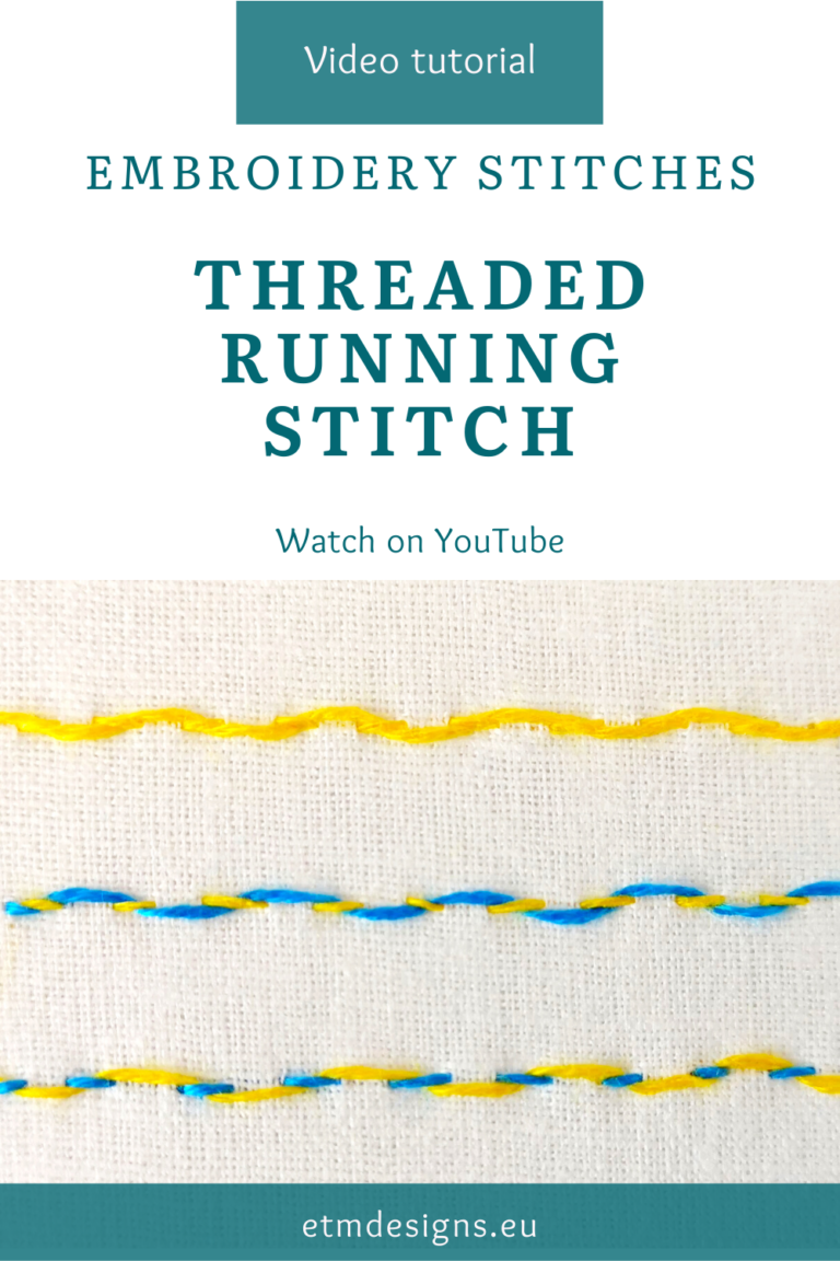 Threaded running stitch video tutorial pin
