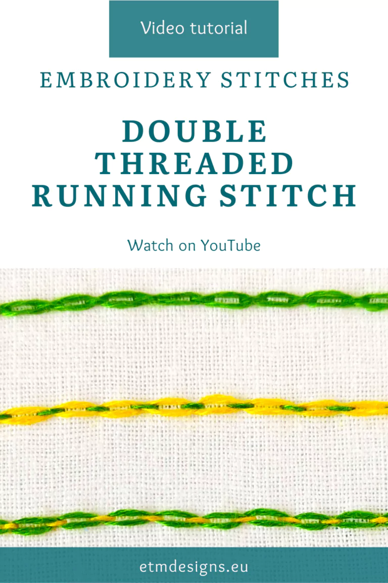 Double threaded running stitch hand embroidery video tutorial