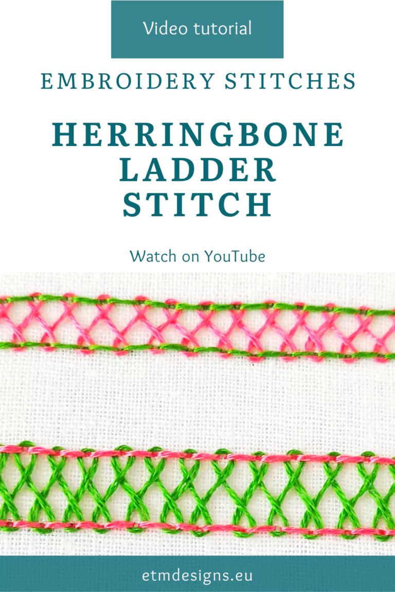 Herringbone ladder stitch video tutorial pin