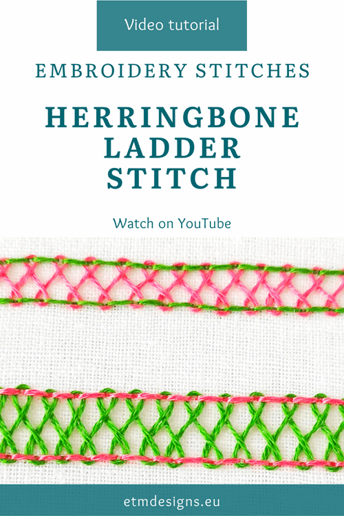 Herringbone ladder stitch video tutorial pin