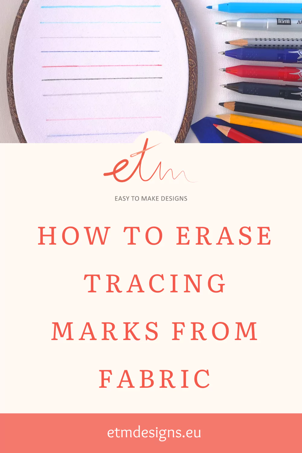 How to erase tracing marks from fabric PIN