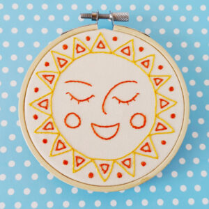 Happy sun hand embroidery pattern