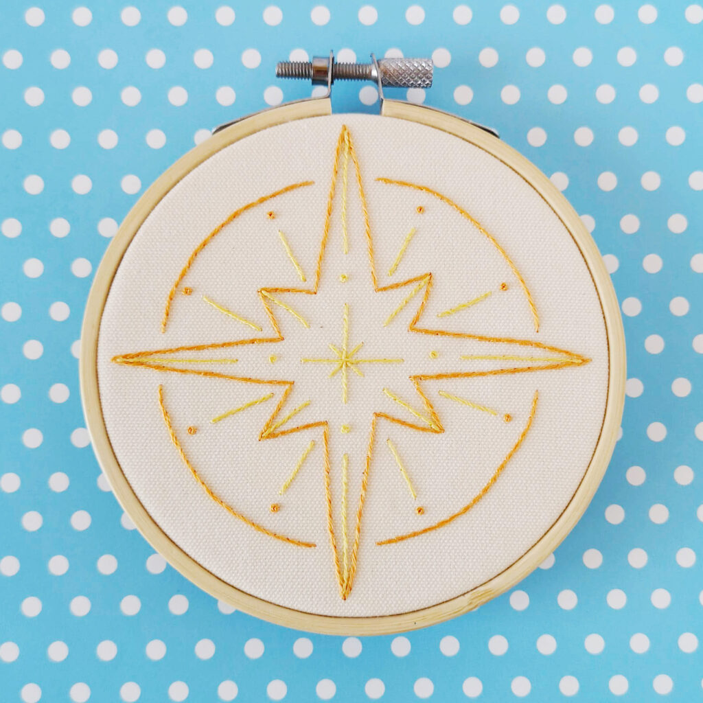 North Star hand embroidery pattern