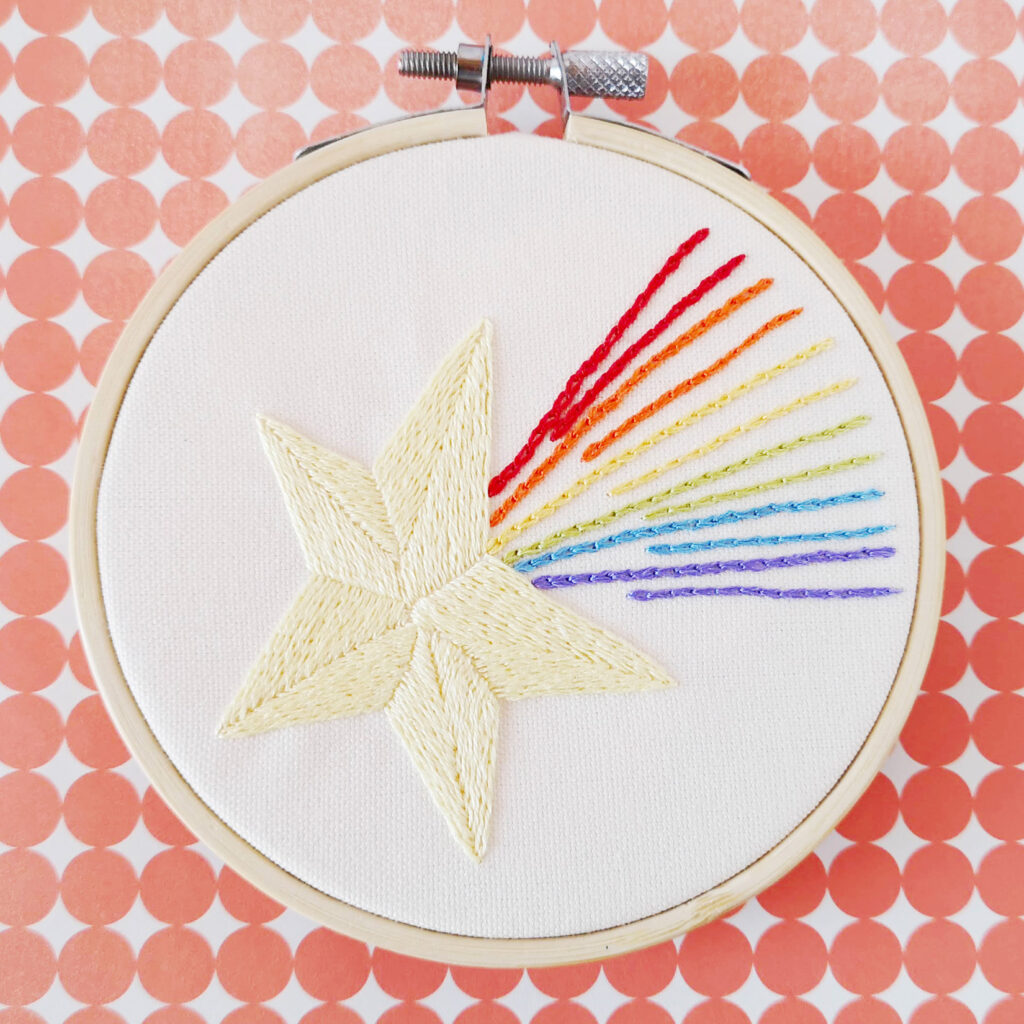 Rainbow Star embroidery pattern