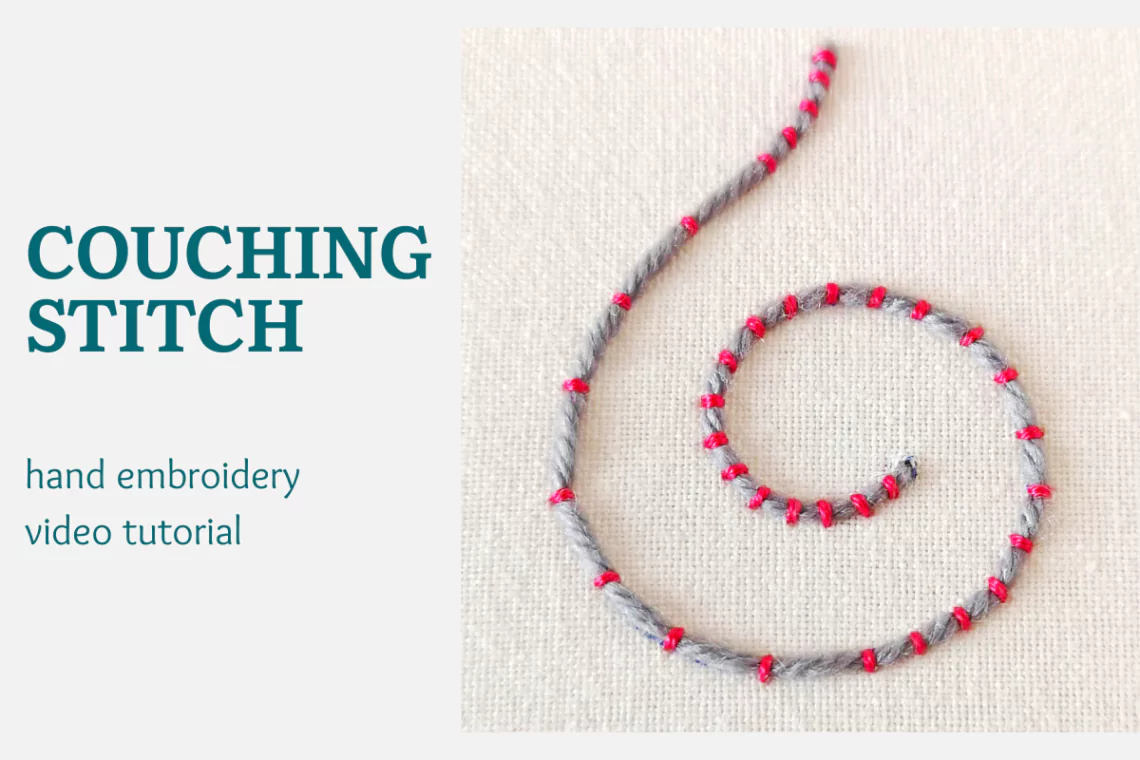 Couching stitch video tutorial