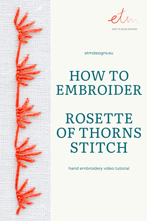 Rosette of thorns embroidery stitch video tutorial