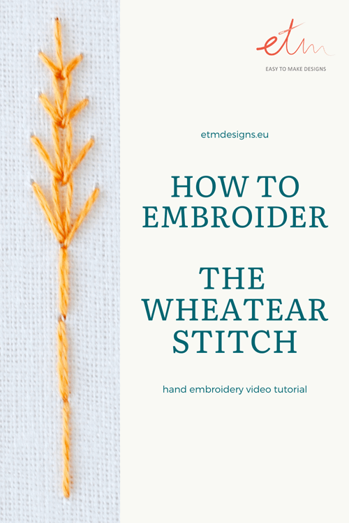 Wheatear stitch video tutorial pin