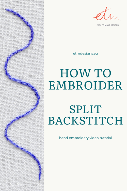 Split backstitch video tutorial PIN