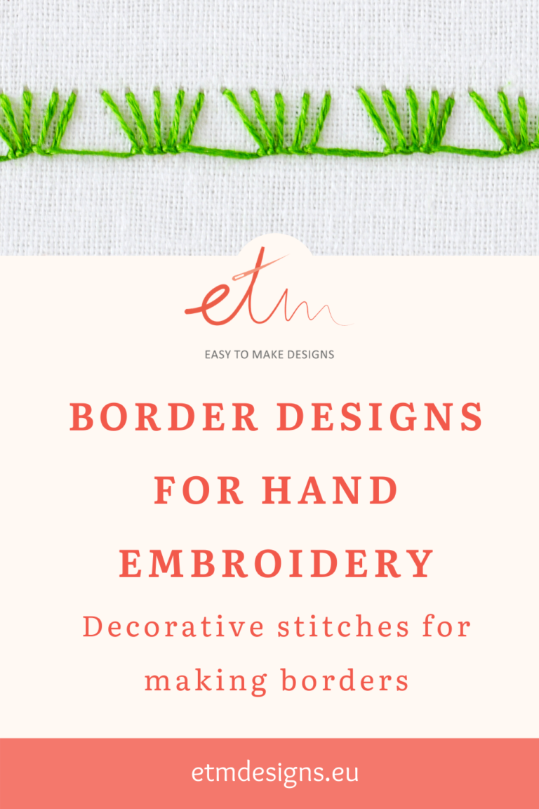 Border designs for hand embroidery pin