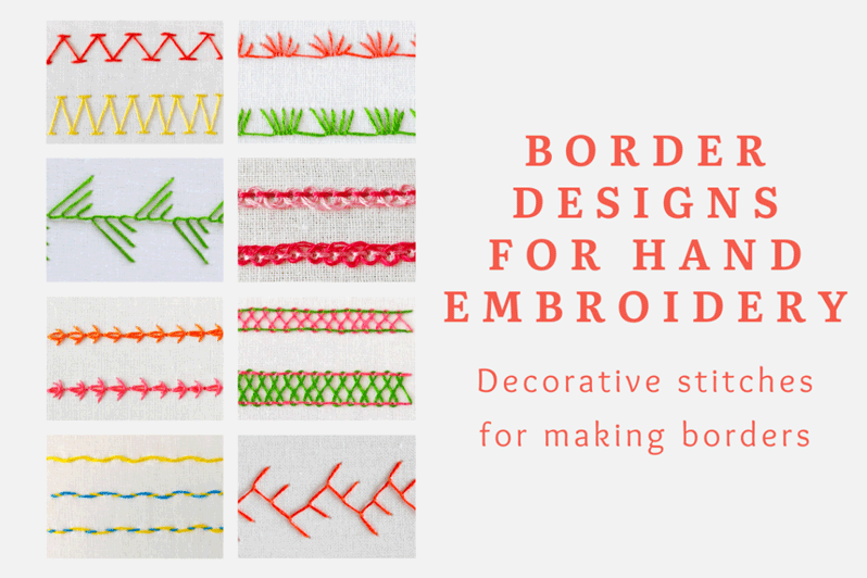 Border designs for hand embroidery