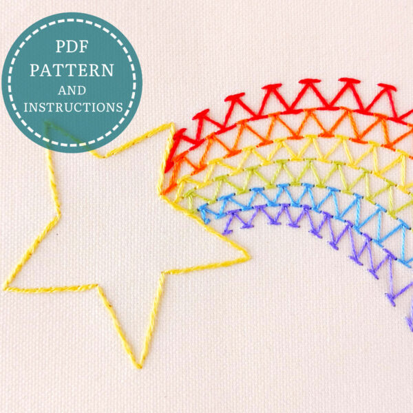 Rainbow Comet hand embroidery pdf pattern 4