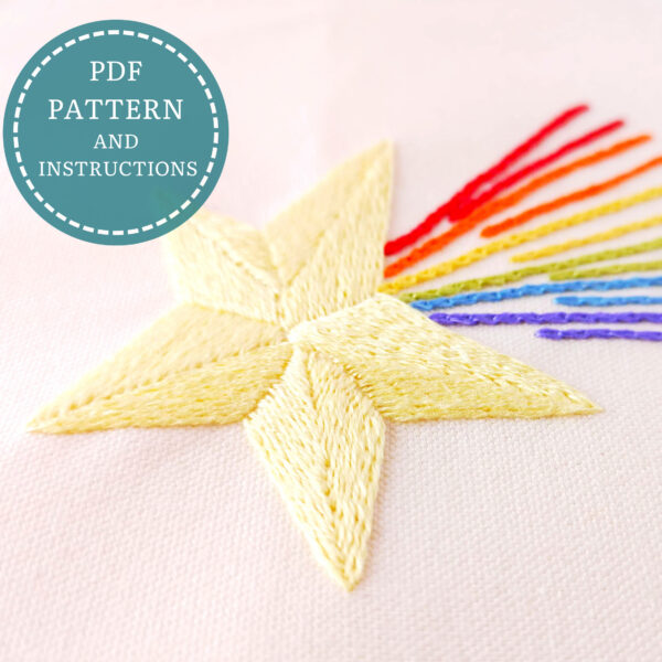 Rainbow Star hand embroidery pdf pattern 4