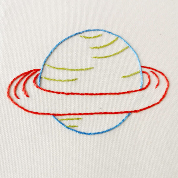 Planet Saturn embroidery pattern pdf