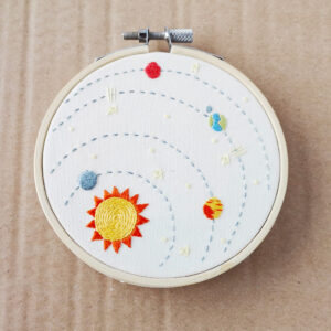 Solar system embroidery pattern