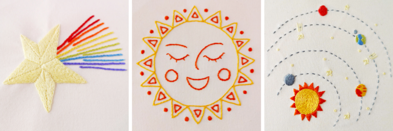 Colorful hand embroidery patterns for beginners