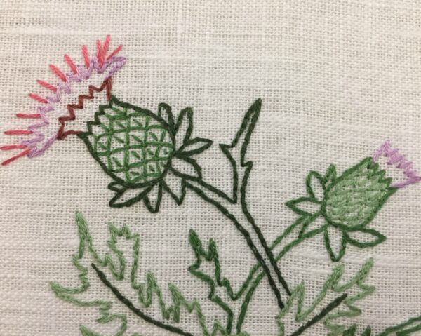 Thistle Hand Embroidery Hoop Art 3