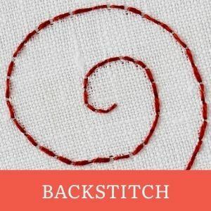 Backstitch hand embroidery
